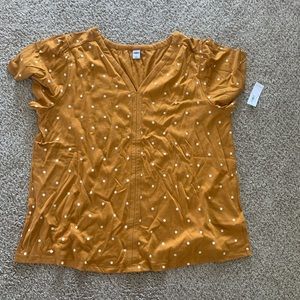 Old navy yellow polka dot top